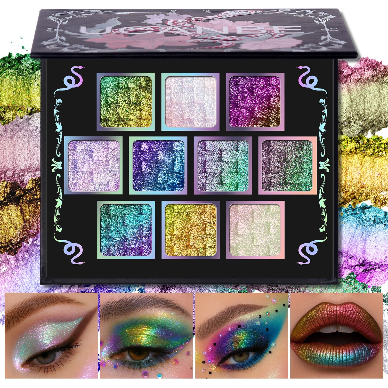 10 Colors Chameleon Eyeshadow Palette Solar Python 7g