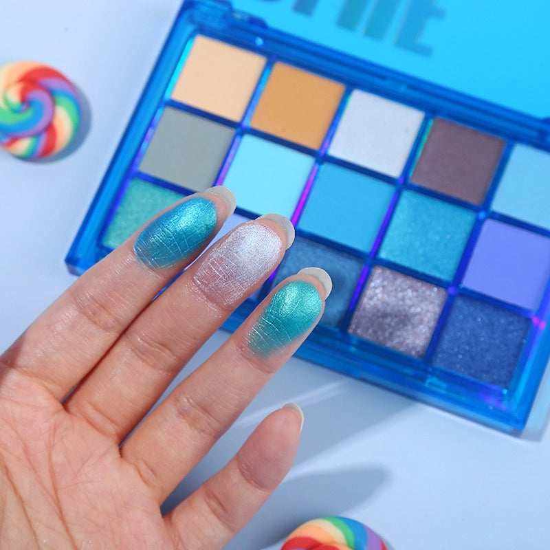 15 Colors Eyeshadow Palette Blue Tonic 10.8g