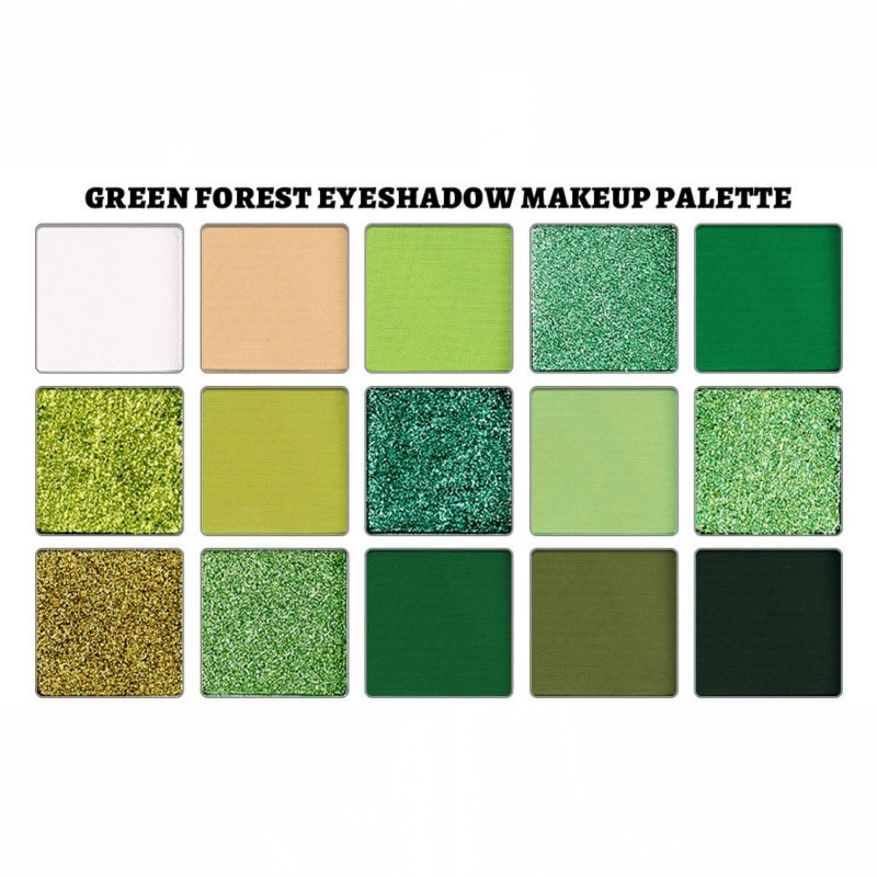 15 Colors Eyeshadow Palette Green Forest 10.8g