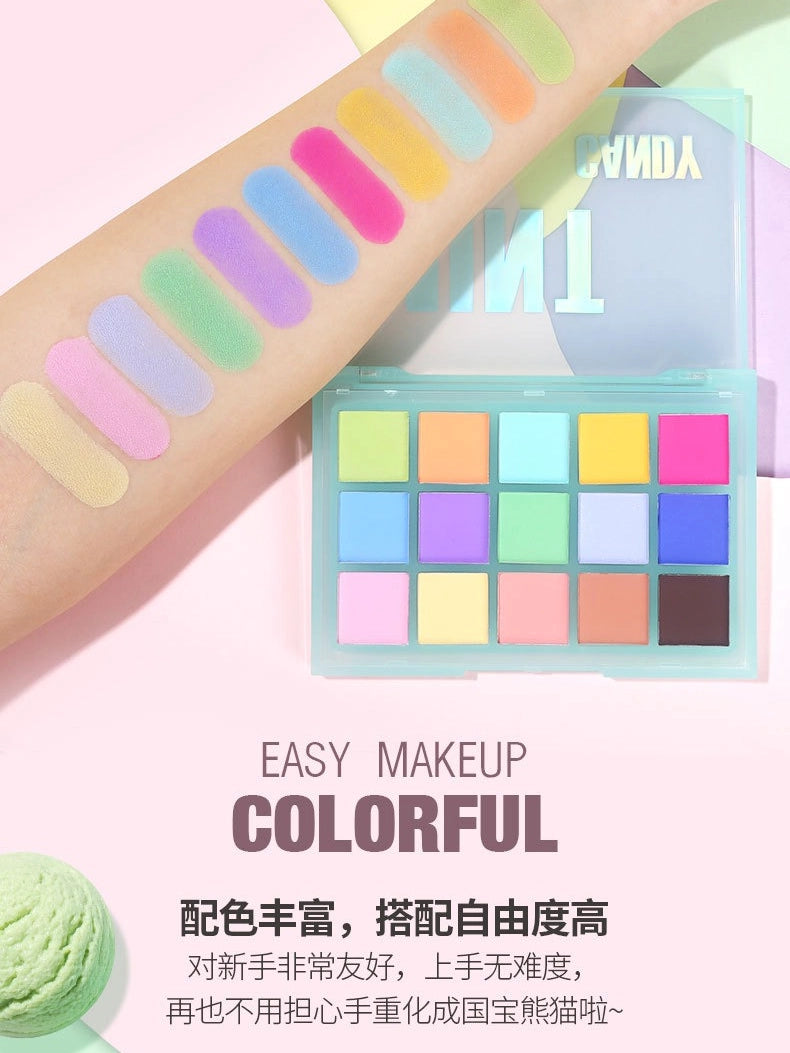 15 Colors Eyeshadow Palette Mint Candy 10.8g