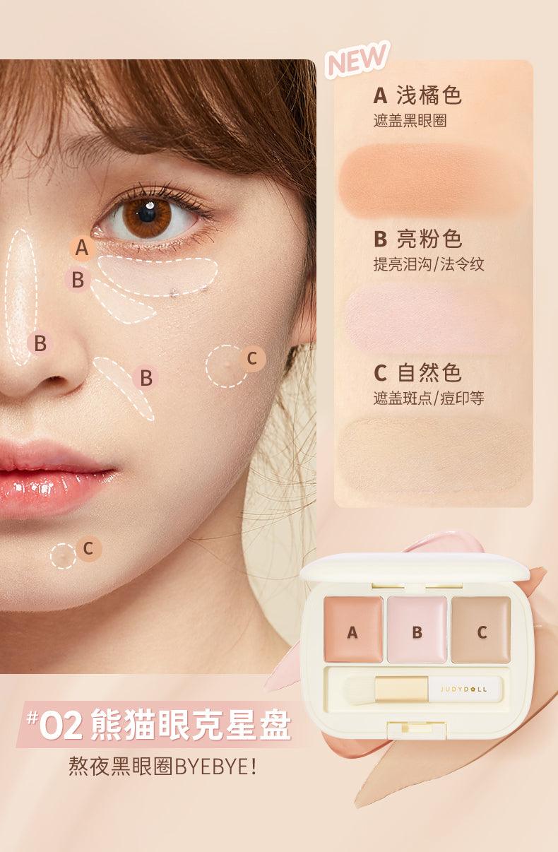 Judydoll Moisturizing Three-Color Concealer Palette JD091 - Chic Decent