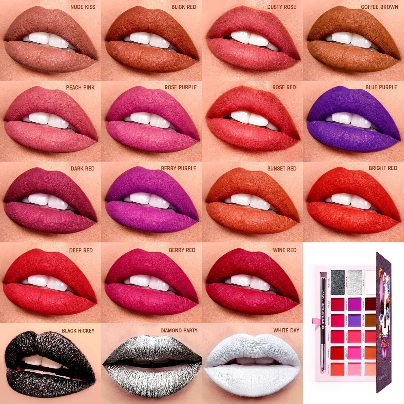 De'Lanci - 18 Colors La Catrina Lipstick Palette 16.8g