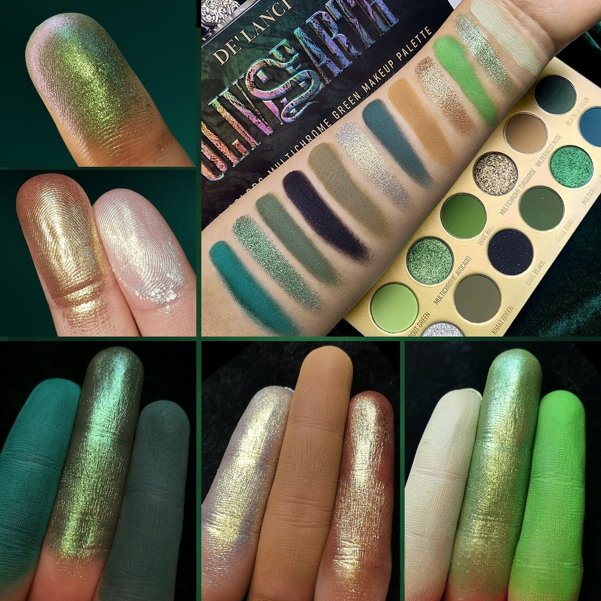 De'Lanci - Olive Earth 12 Colors Multichrome Green Makeup Palette 18.8g