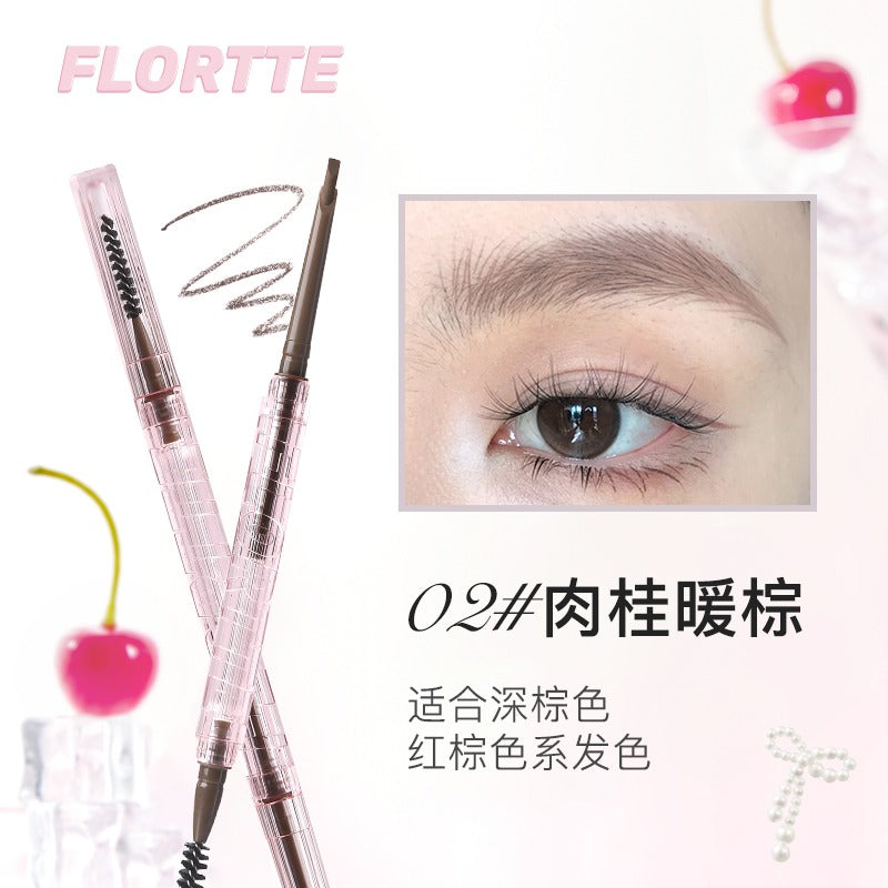Flortte 固体小弯刀眉笔 6 色 110 毫克