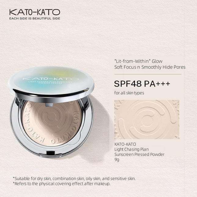 KATOKATO - Light Chasing Plan Sunscreen Pressed Powder 9g SPF48 PA+++