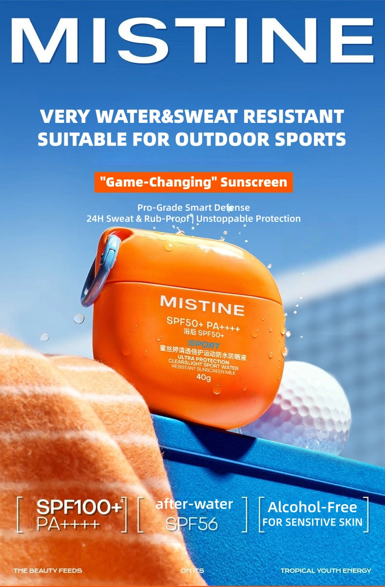 MISTINE - Ultra Protection Clear and Light Sport Water Resistant Sunscreen Milk 40g