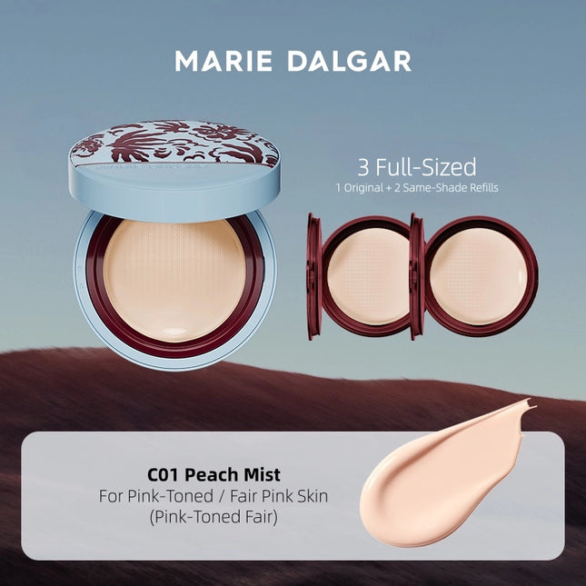 [The Flower of Earth] Marie Dalgar - Seed Skin-Fit Cushion Foundation｜Dry Skin Formula 15g*3