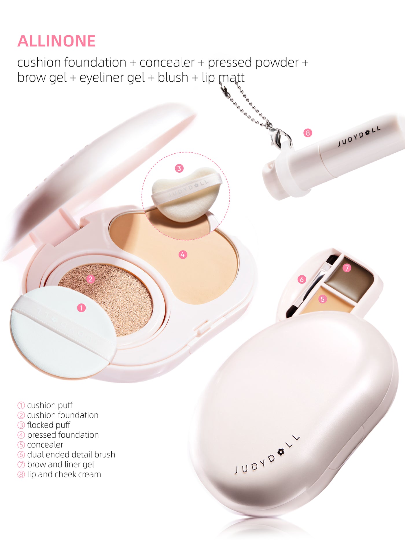 Judydoll - Portable Facial Palette All-in-one 18g