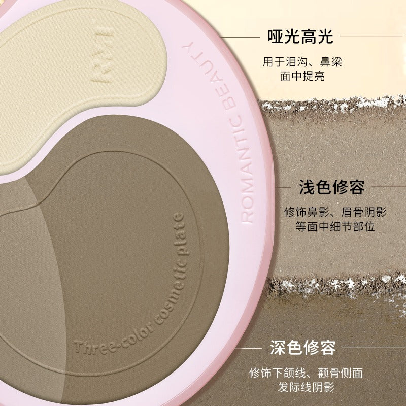 Romantic Beauty Three Color Cosmetic Palette 11g