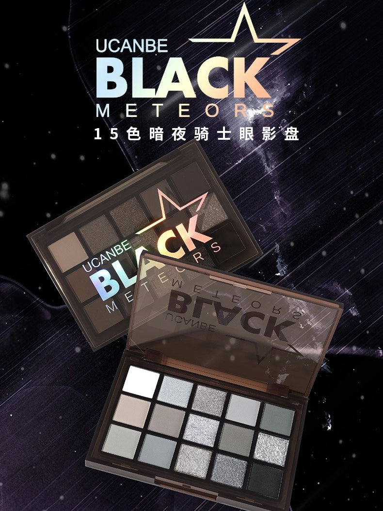 UCANBE 15 Colors Eyeshadow Palette Black Meteors 10.8g