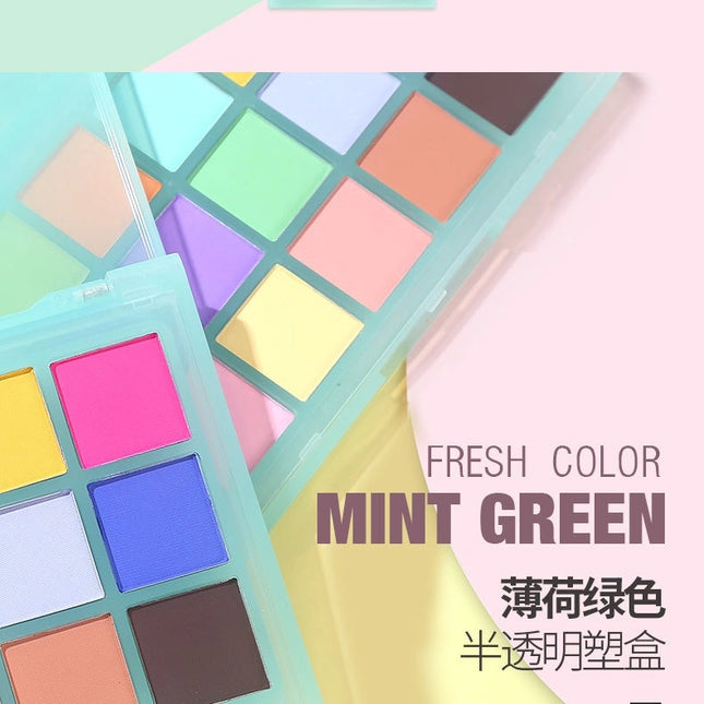 UCANBE - 15 Colors Eyeshadow Palette Mint Candy 10.8g