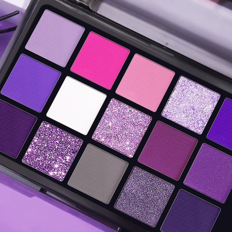 UCANBE 15 Colors Eyeshadow Palette Purple Witch 10.8g