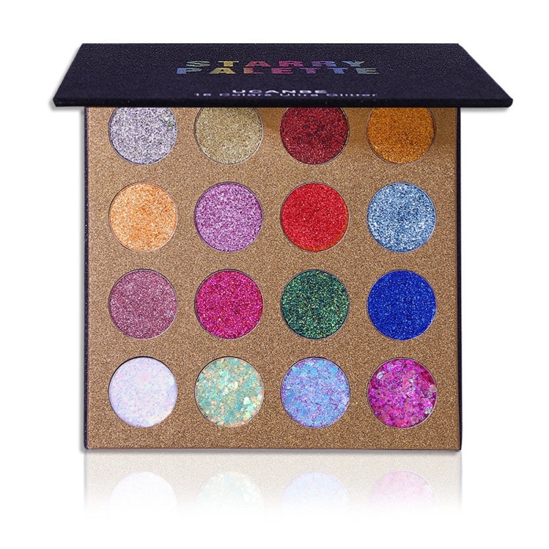 UCANBE 16 Colors Glitter Eyeshadow Starry Palette 16*1.5g