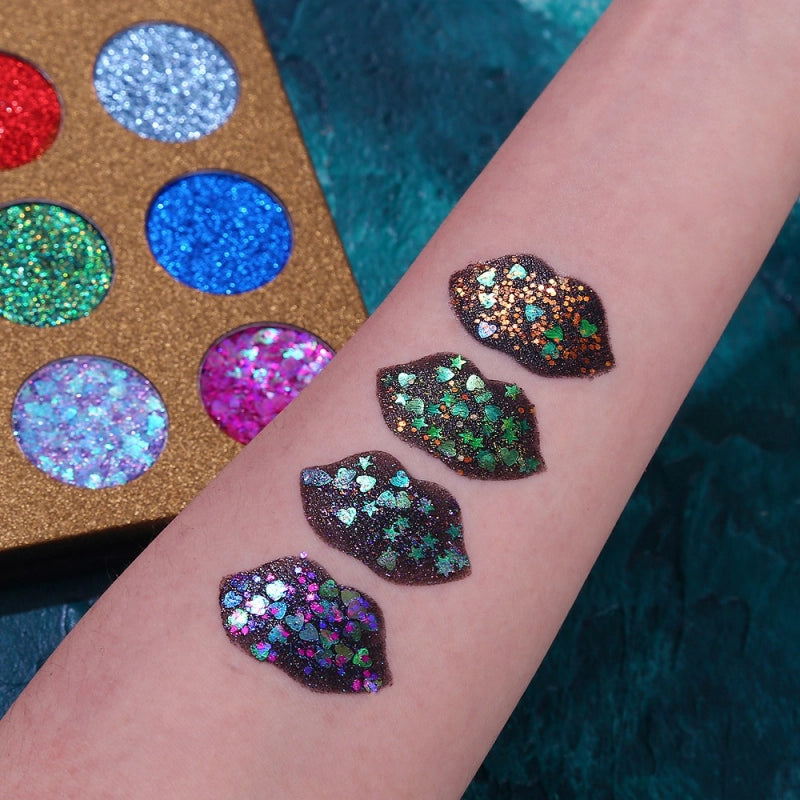 UCANBE 16 Colors Glitter Eyeshadow Starry Palette 16*1.5g