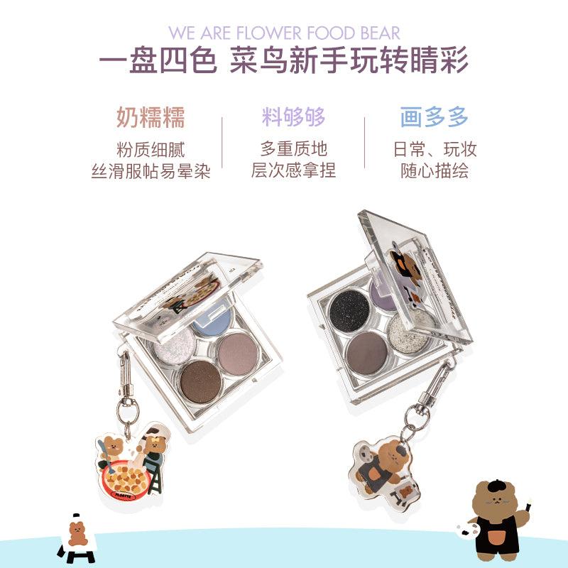 Flortte Flower Food Bear Four-Color Eyeshadow FLT059 - Chic Decent